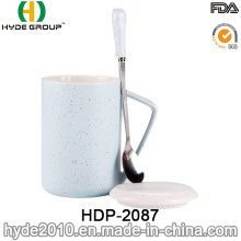 2016 tasse de café en céramique de vente chaude avec couvercle et cuillère pour cadeau de promotion (HDP-2087)